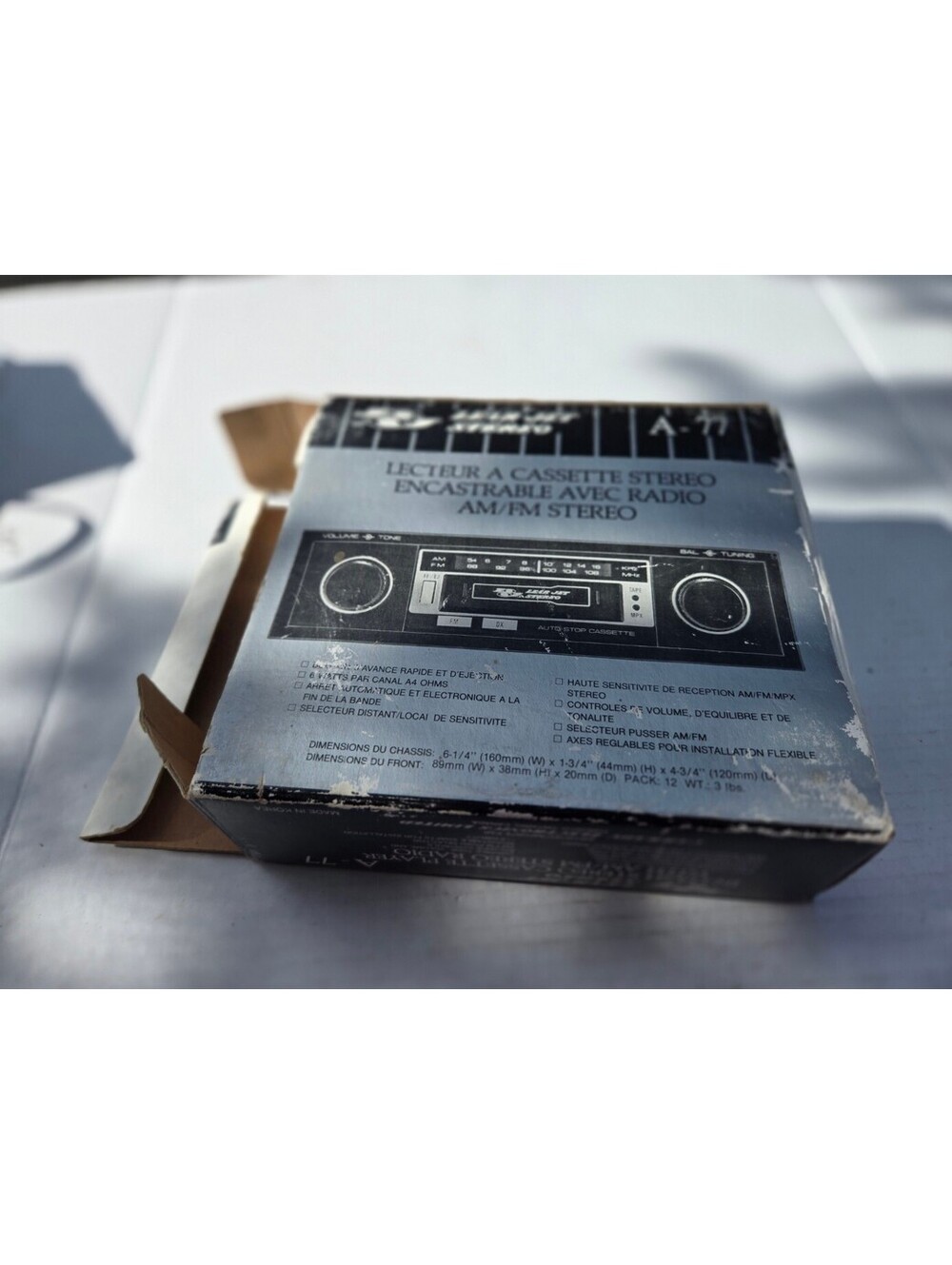 Vintage Lear Jet Stereo A-77 AM/FM In-Dash Cassette Car Stereo NOS Box